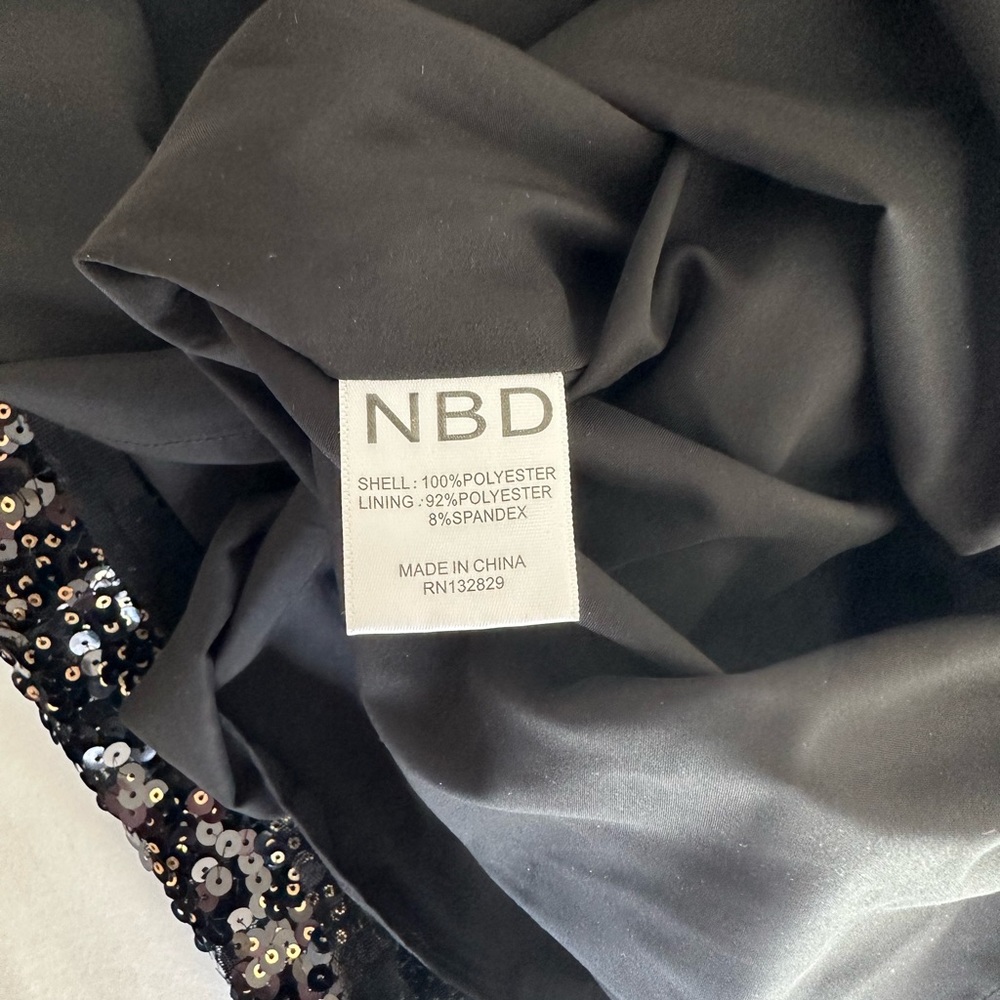 NBD | Sloan Mini Dress Black Sparkles Sequin Large - Picture 6 of 7